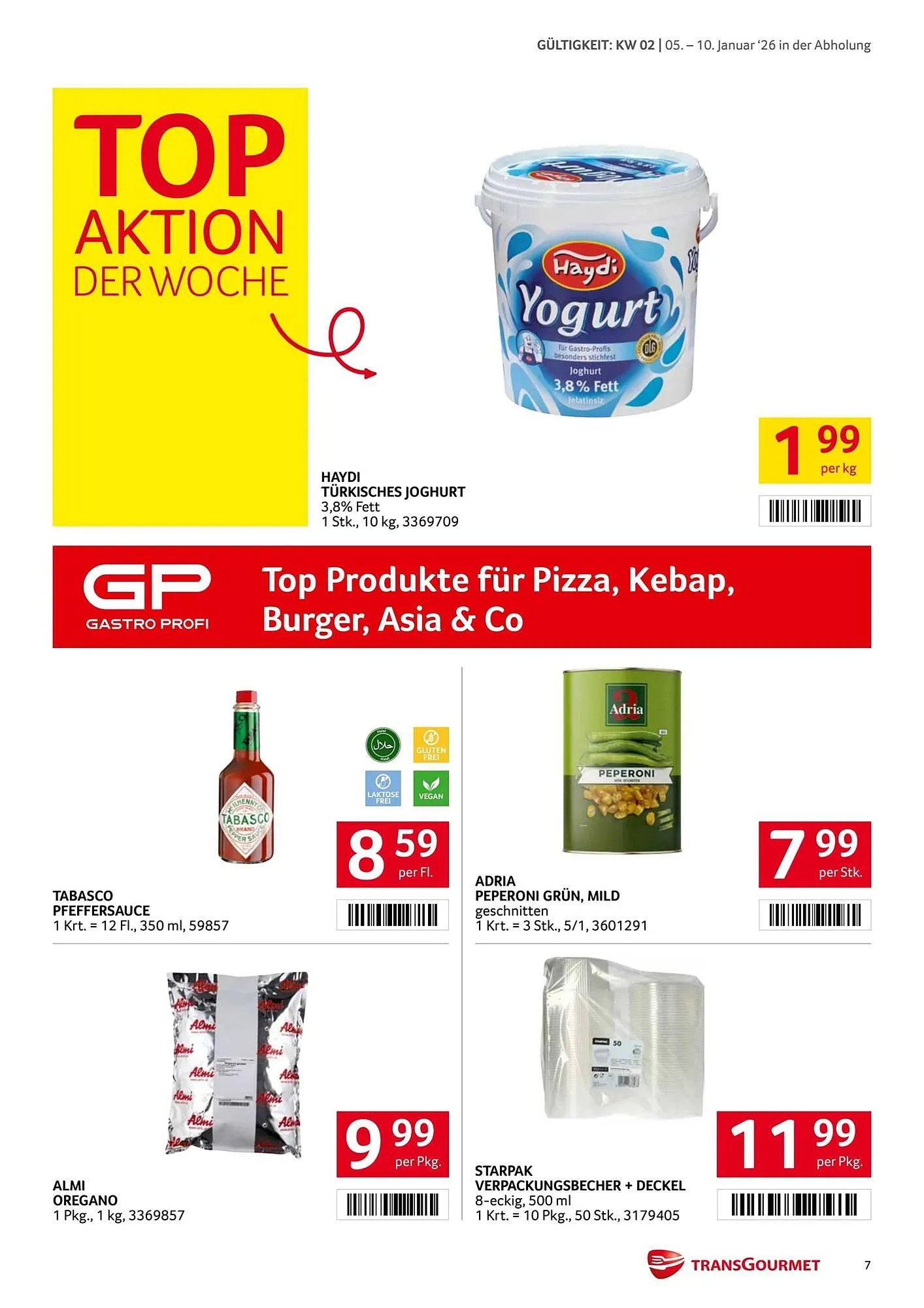 Transgourmet Flugblatt von 5. Jänner bis 10. Jänner 2026 - Flugblätt seite  7