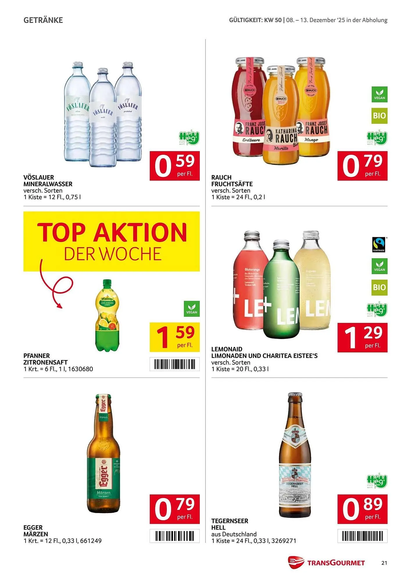 Transgourmet Flugblatt von 8. Dezember bis 14. Dezember 2025 - Flugblätt seite  21