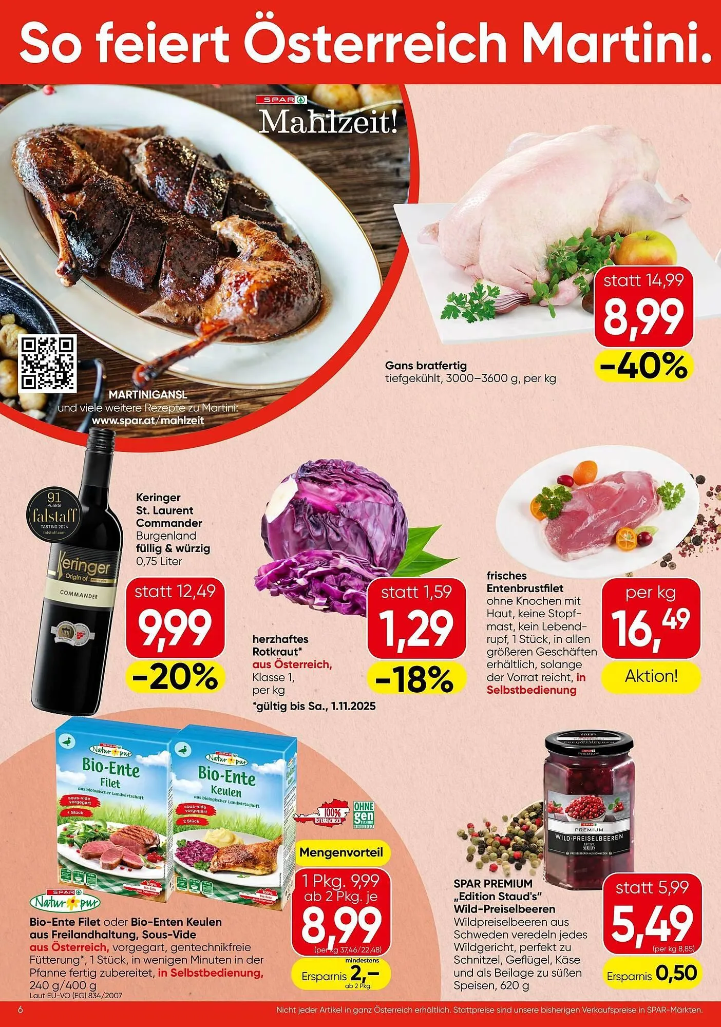 Spar Flugblatt von 30. Oktober bis 6. November 2025 - Flugblätt seite  6