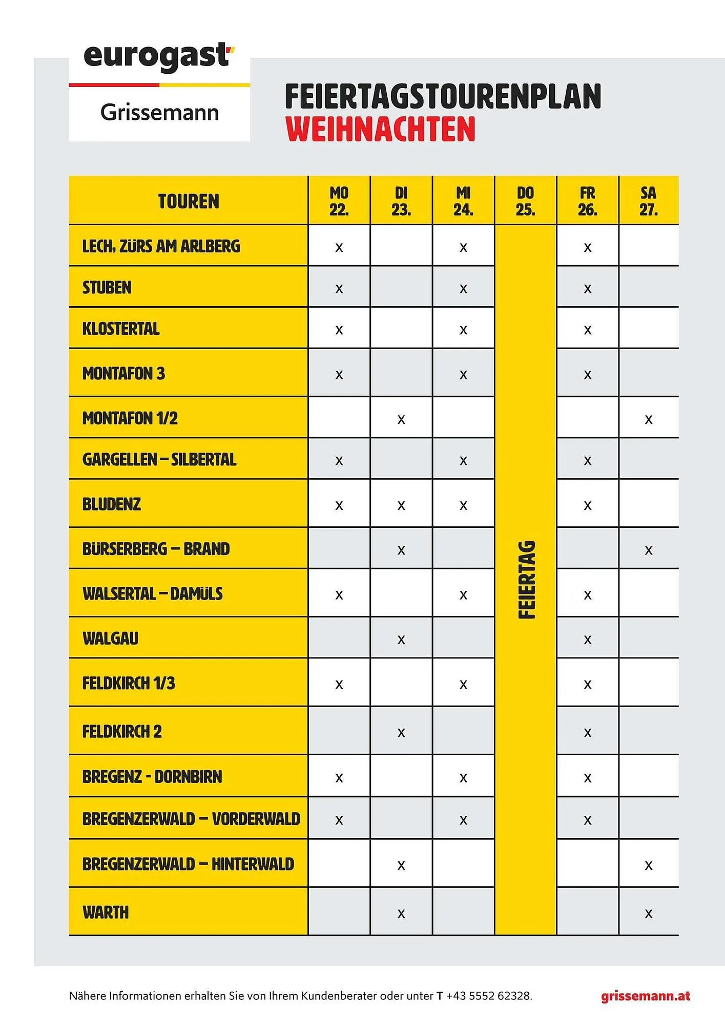 Eurogast Grissemann Flugblatt von 12. Dezember bis 27. Dezember 2025 - Flugblätt seite 1