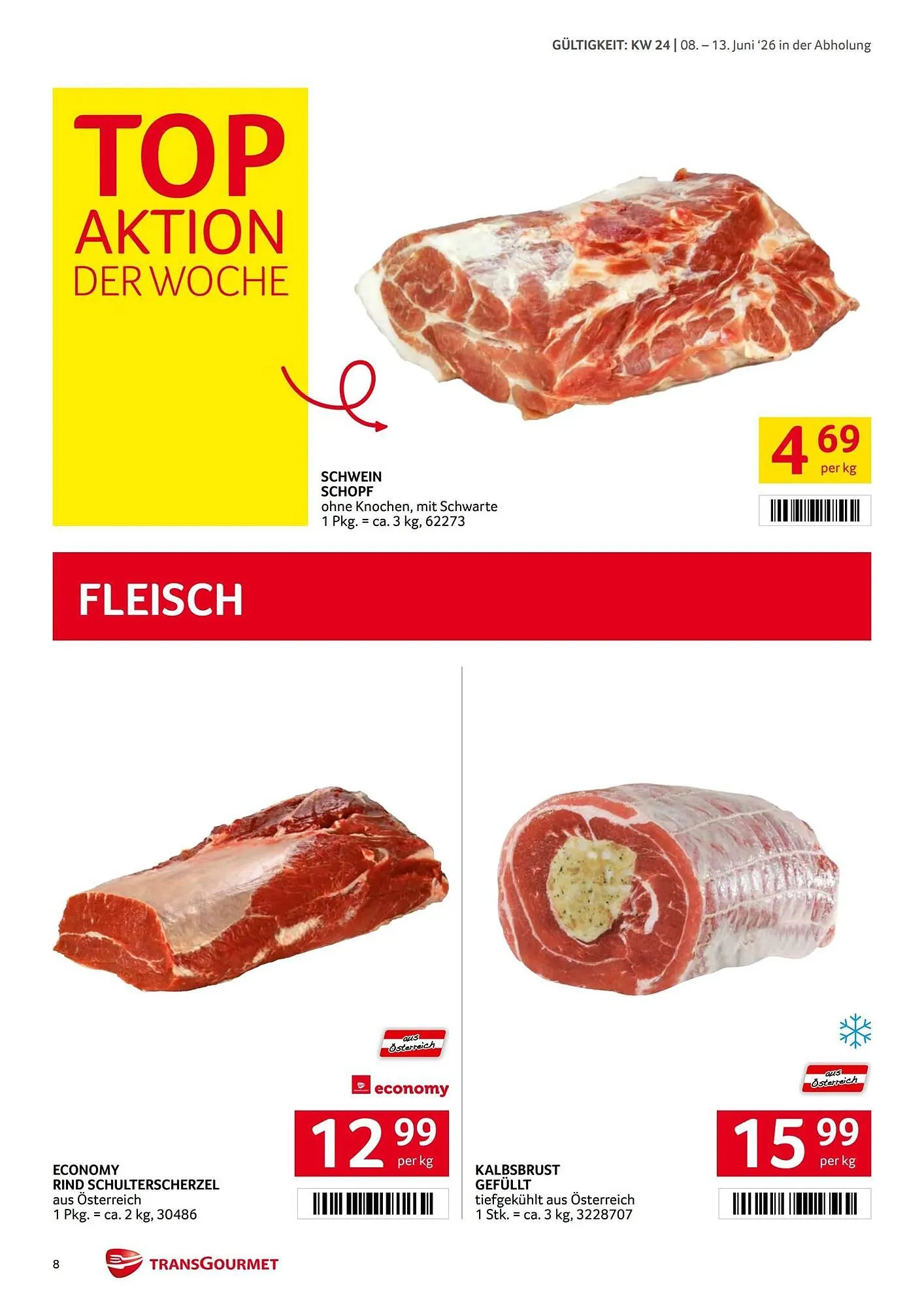 Transgourmet Flugblatt von 8. Juni bis 13. Juni 2026 - Flugblätt seite  8