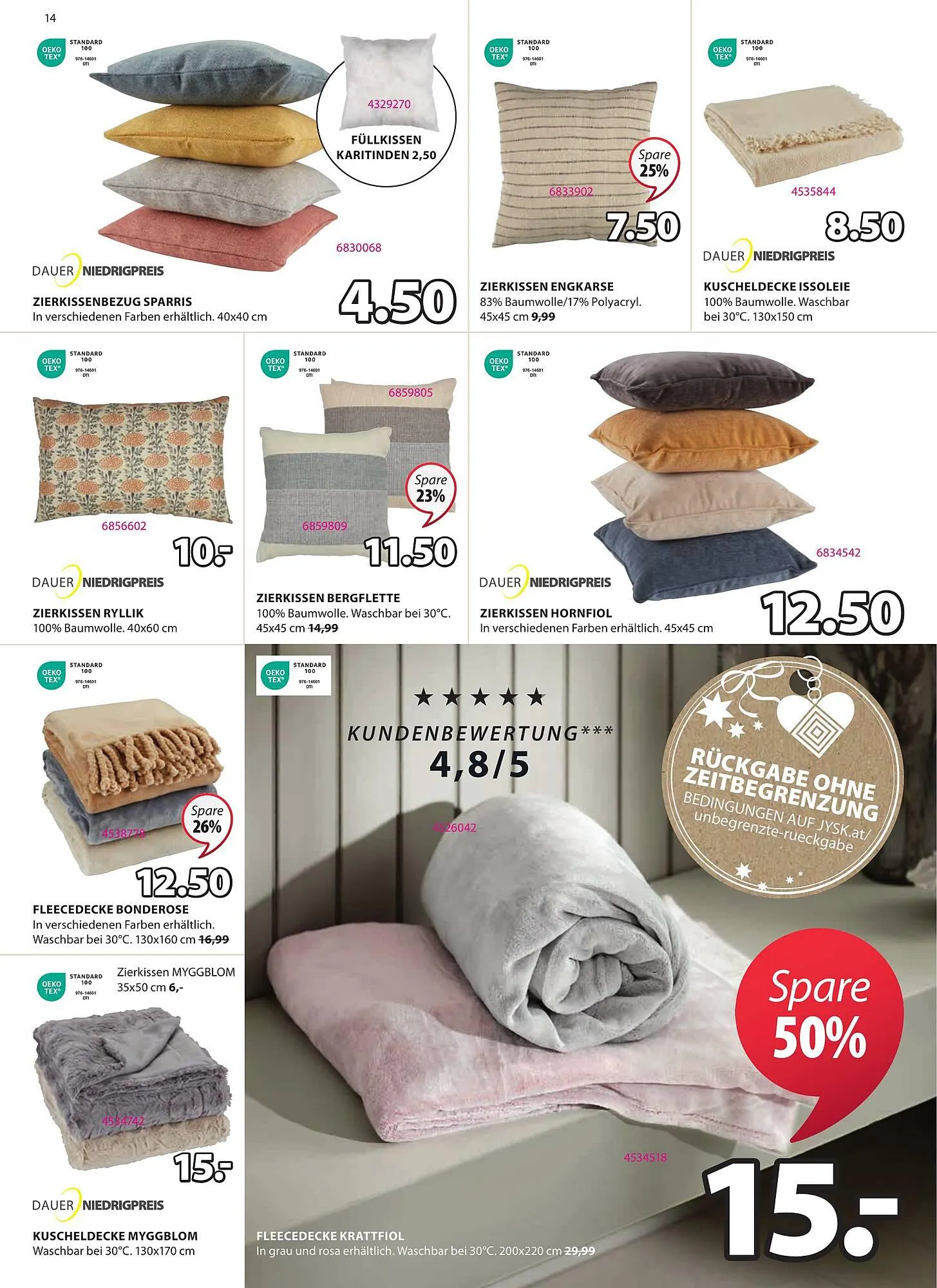 JYSK Flugblatt von 29. November bis 2. Jänner 2024 - Flugblätt seite 14