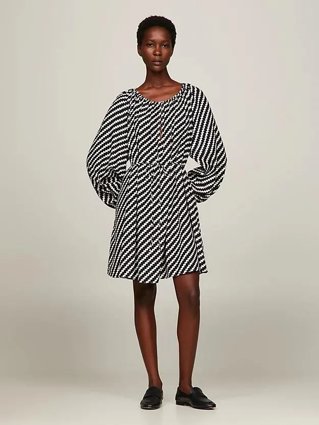 Knielanges Oversized Fit Kleid mit Streifen
