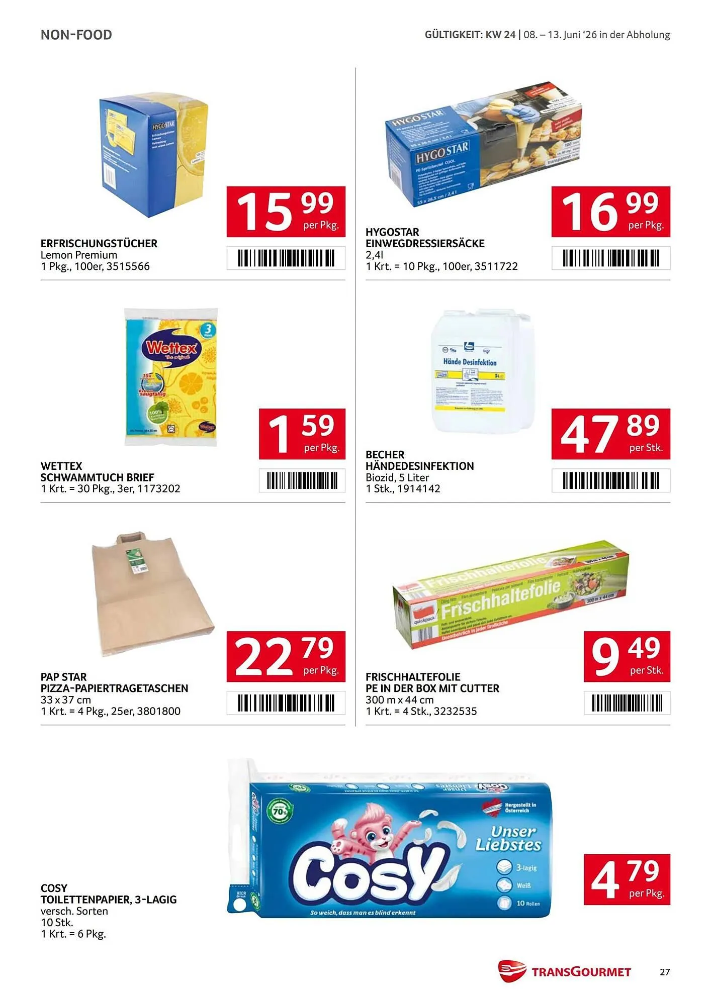 Transgourmet Flugblatt von 8. Juni bis 13. Juni 2026 - Flugblätt seite  27