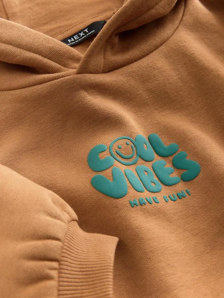 Rostbraun - Cool Vibes Printed Hoodie and Joggers Set (3mths-7yrs)