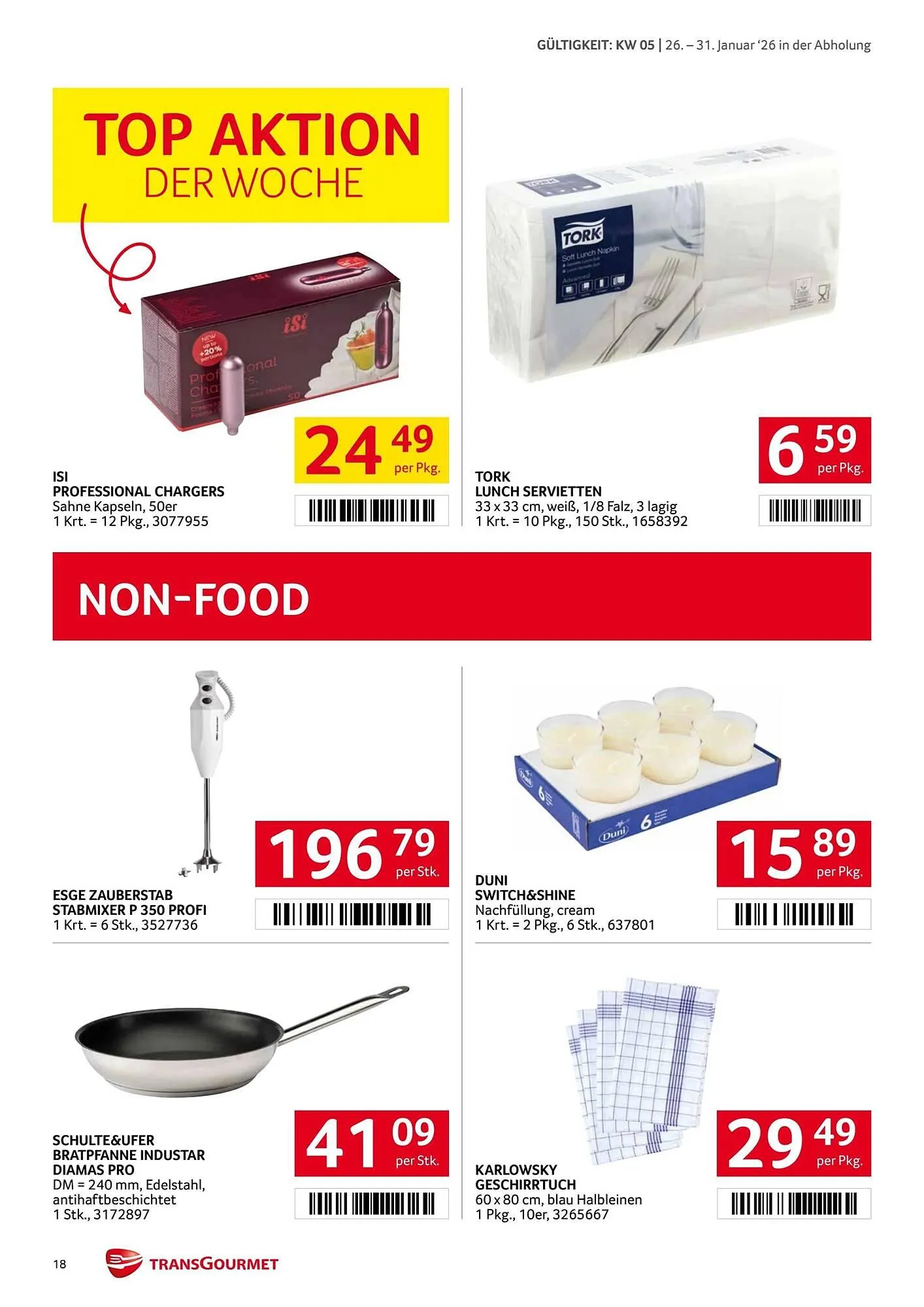 Transgourmet Flugblatt von 26. Jänner bis 31. Jänner 2026 - Flugblätt seite  18