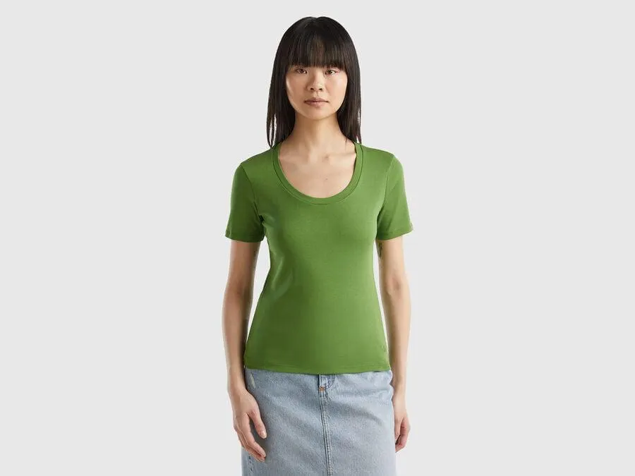 Kurzärmeliges T-Shirt aus Langfaser-Baumwolle