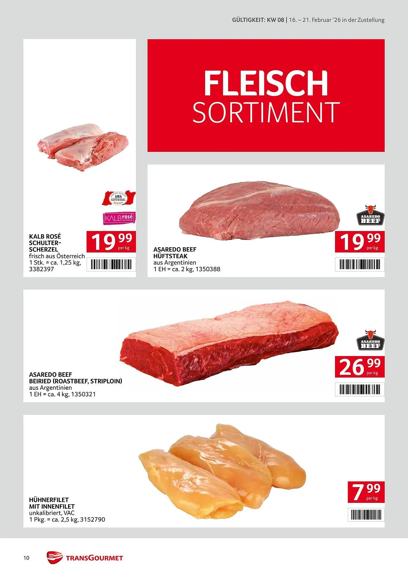 Transgourmet Flugblatt von 16. Februar bis 21. Februar 2026 - Flugblätt seite 10