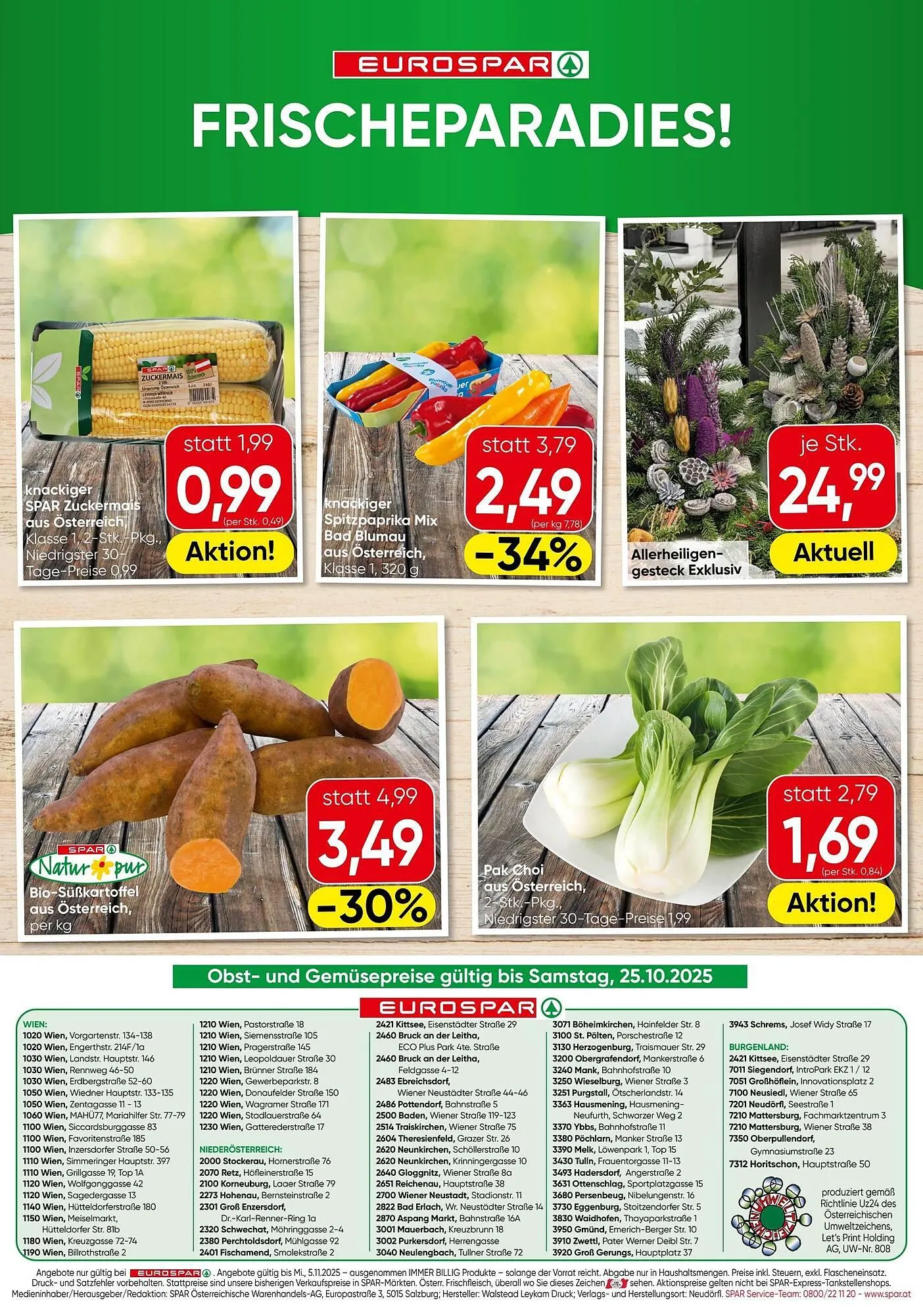 Eurospar Flugblatt von 23. Oktober bis 5. November 2025 - Flugblätt seite 16