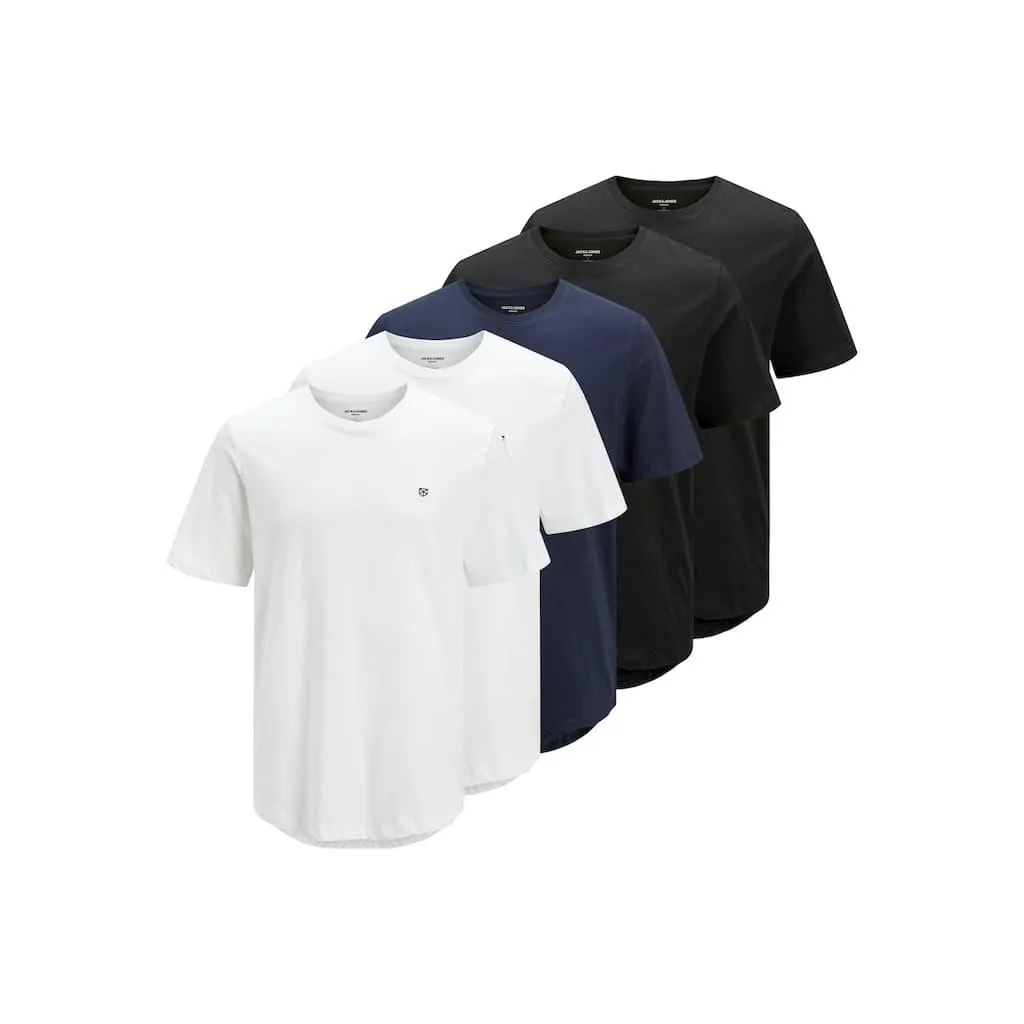 Jack & Jones Rundhalsshirt »JPRBLABRODY im 5er-Pack, mit Logodruck, Rundhals und atmungsaktiv« Packung, 5er-Pack, 5 Stk. Rundhals, normal, Baumwolle
