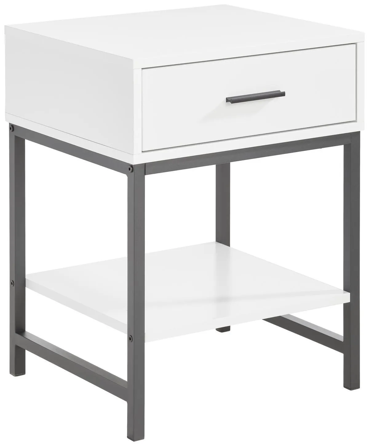 Livetastic Nachtkästchen Weiß/Schwarz H: 58 cm Industry