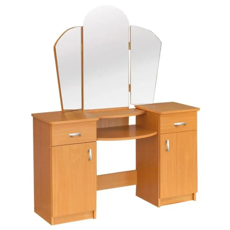 Easy Möbel Schminktisch Grogol 24, Farbe: Erle - Abmessungen: 155 x 130 x 40 cm (H x B