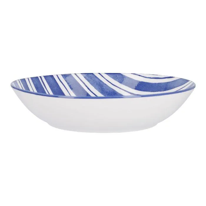 Pastateller Bali, Streifen/blau, 20 cm