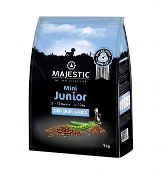 MAJESTIC Hund Mini Junior 1kg mit Geflügel und Reis