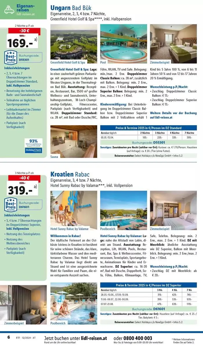 Aktuelle Reiseprospekte Themenprospekt Dezember von 13. Dezember bis 15. Jänner 2025 - Flugblätt seite 6