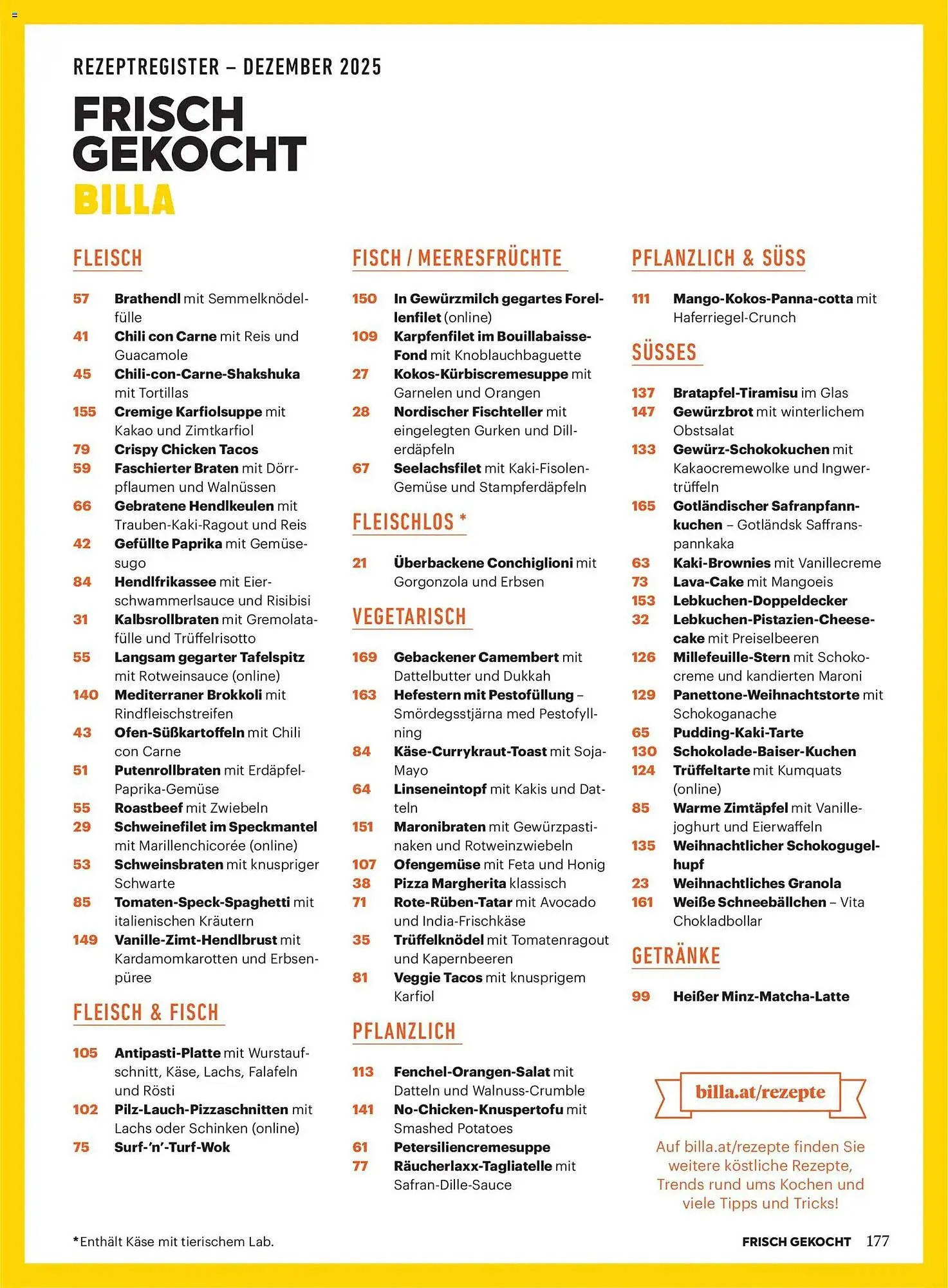 Billa Flugblatt von 1. Dezember bis 31. Dezember 2025 - Flugblätt seite  173