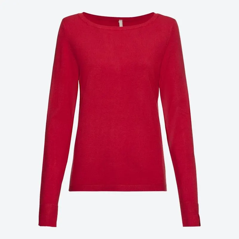 Damen-Feinstrick-Pullover mit Rundhalsausschnitt