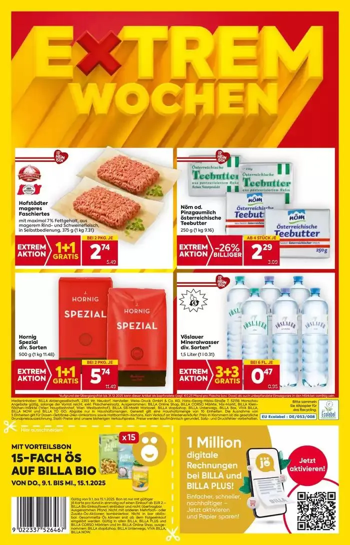 Vorschau BILLA Wien KW02 2025 von 8. Jänner bis 15. Jänner 2025 - Flugblätt seite  20
