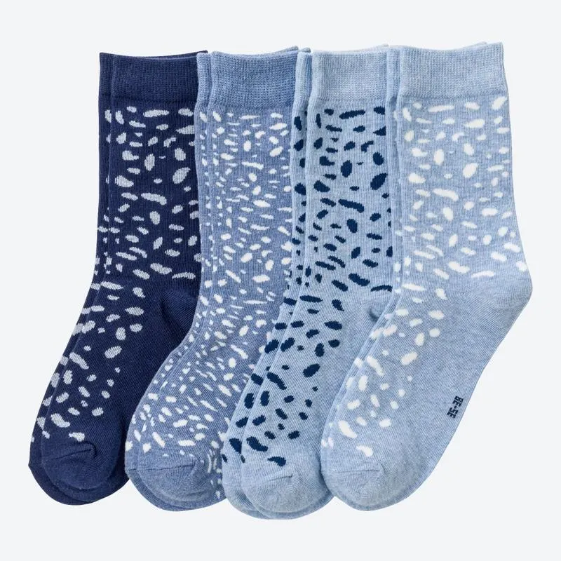 Damen-Socken in verschiedenen Designs, 4er-Pack