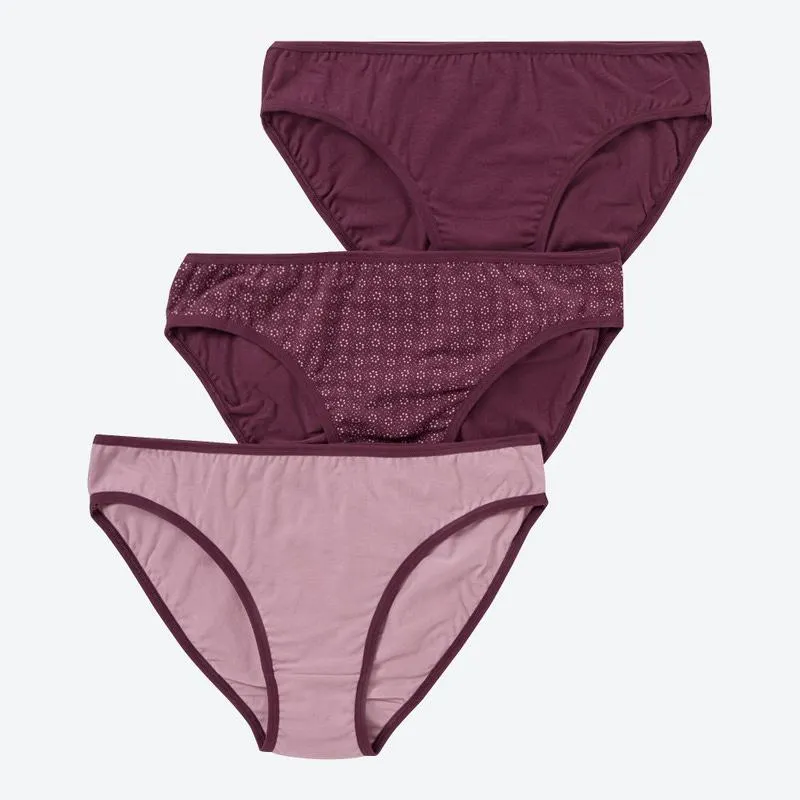 Damen-Minislip mit Blumenmuster, 3er-Pack
