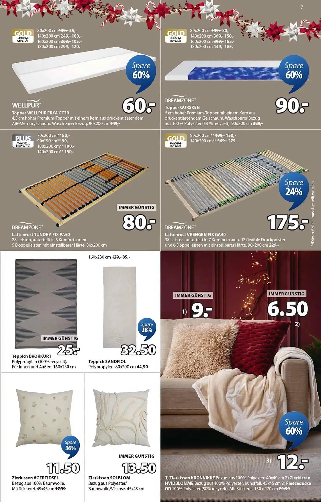 JYSK Flugblatt von 1. Dezember bis 6. Jänner 2026 - Flugblätt seite  7