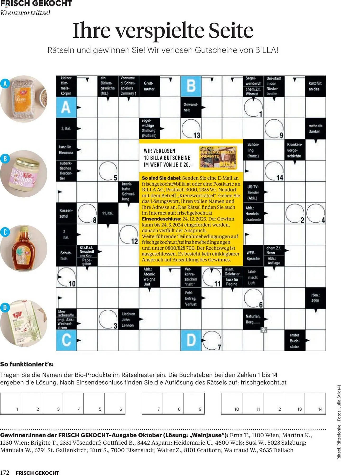 Billa Flugblatt von 1. Dezember bis 31. Dezember 2023 - Flugblätt seite 172