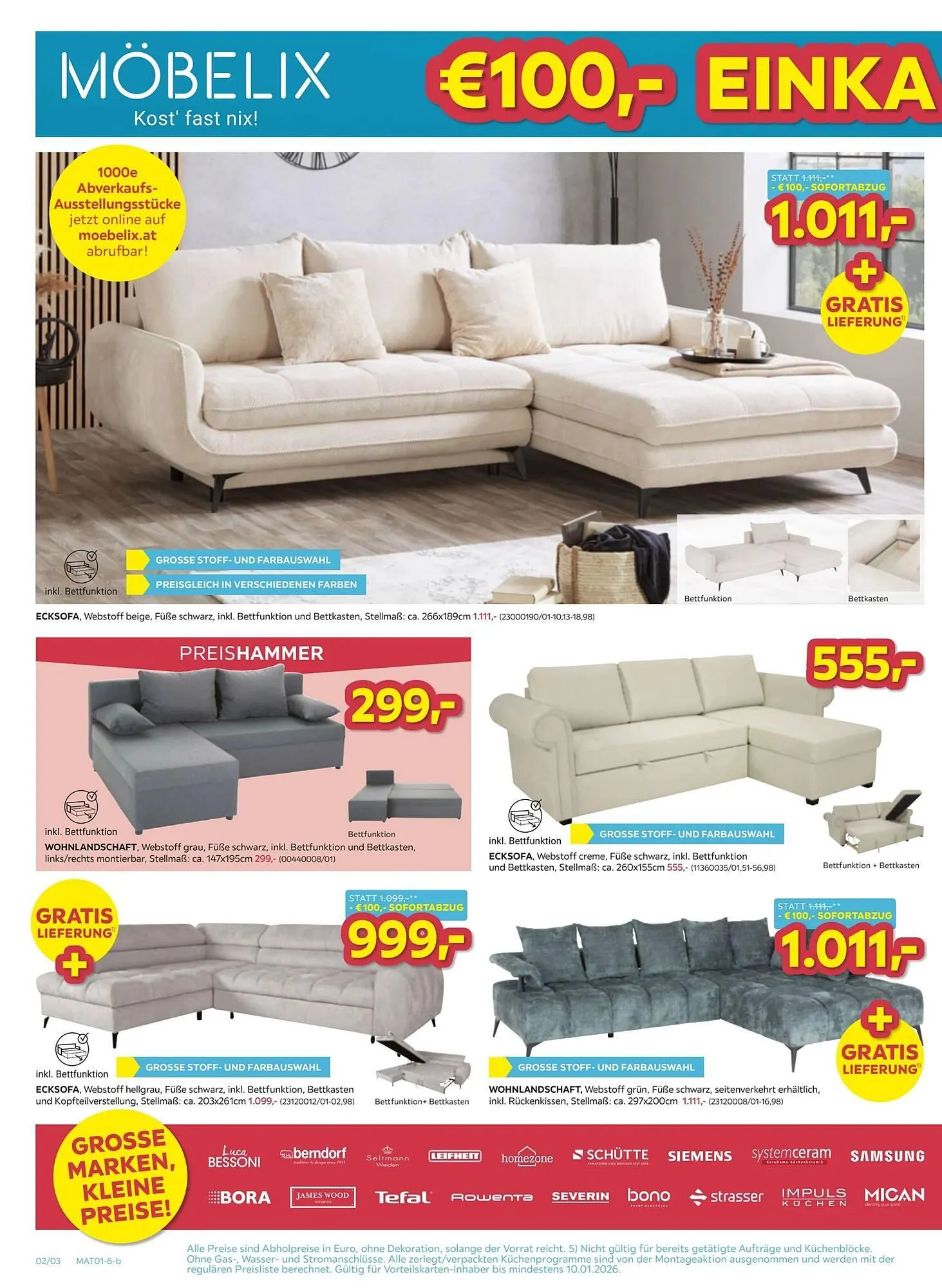 Möbelix Prospekt von 30. Dezember bis 11. Jänner 2026 - Flugblätt seite  2