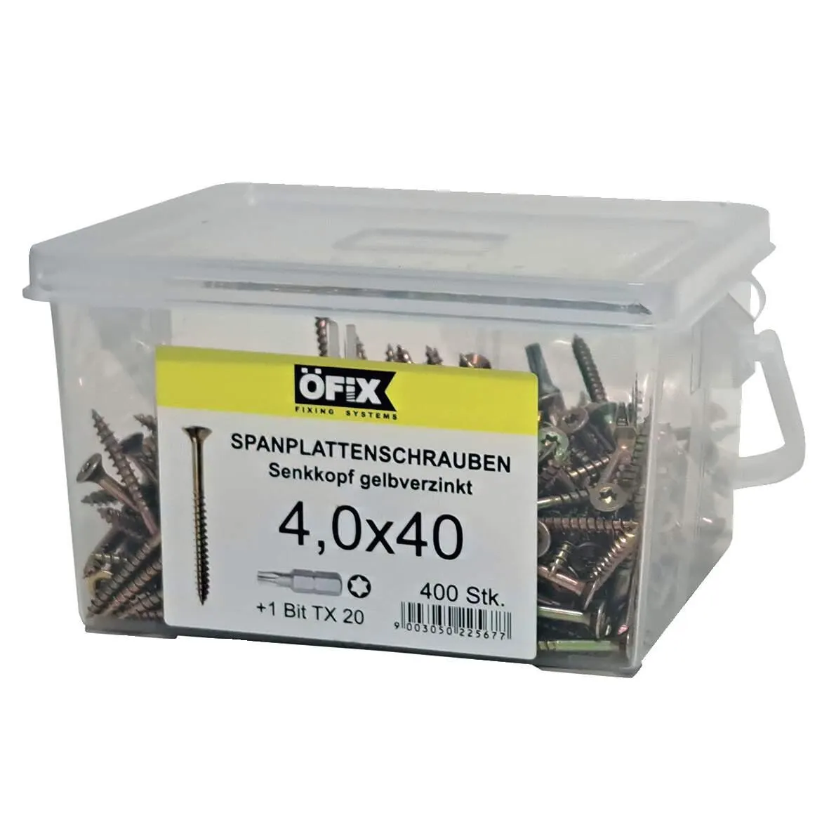 Spanplattenschr.TX 4x40mm TG gverz.Senkkopf, 400 Stk.Küberl