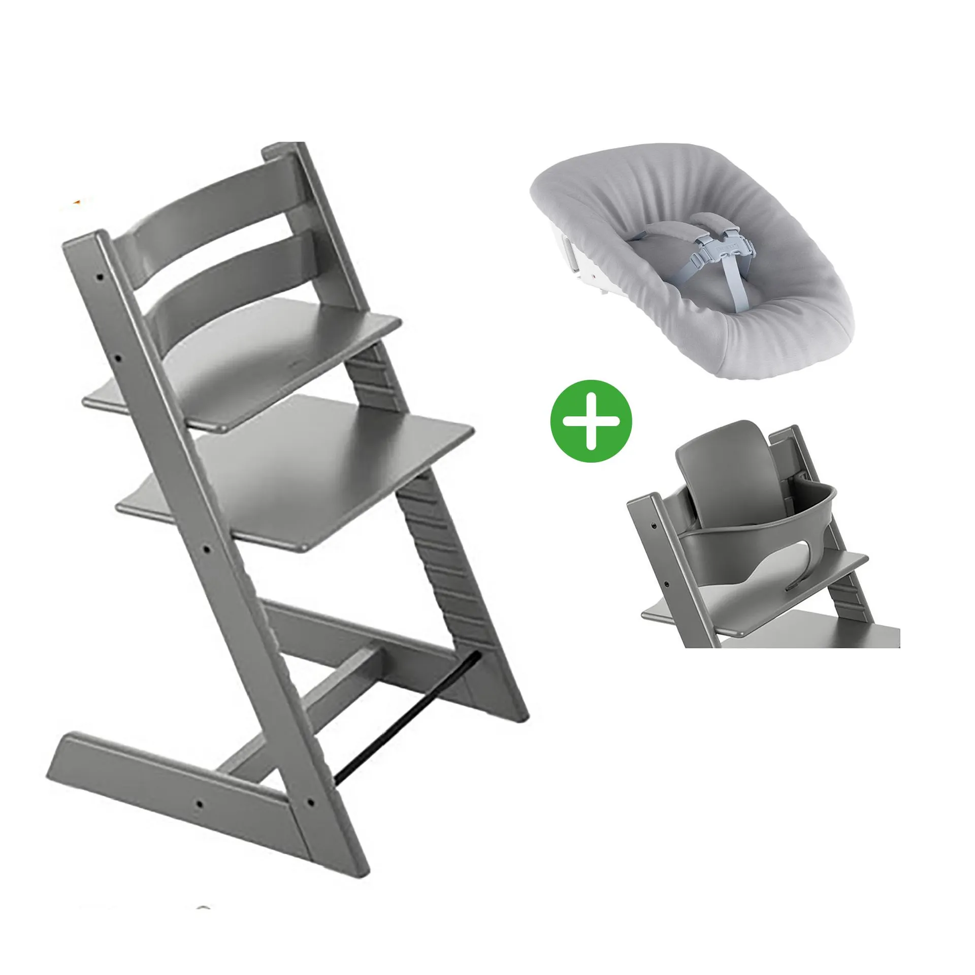 Trio Set Tripp Trapp® Buche Storm Grey