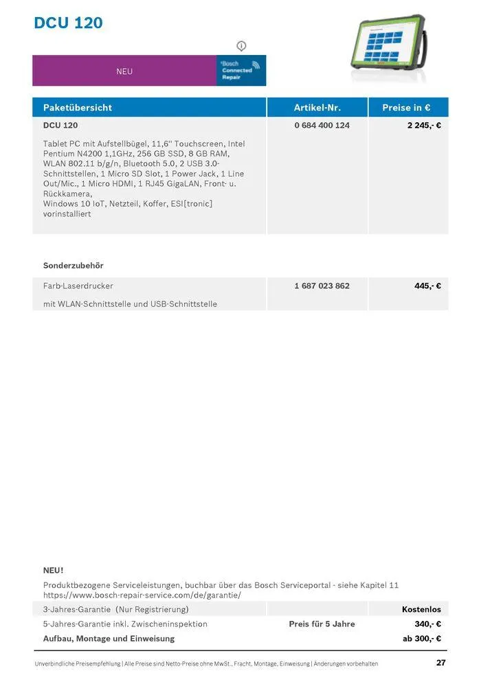 Werkstattausrüstung von Bosch von 21. Mai bis 31. Dezember 2024 - Flugblätt seite 27
