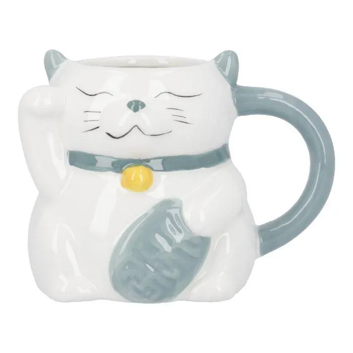 Becher Winkekatze, türkis, 300 ml