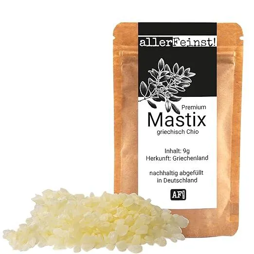 allerFeinst! - Mastix Tränen Chios Mastiha - für z.B. Tsoureki Griechisches Osterbrot - Mastixharz, Mastic Gum, Masticha, Mastika, 1er Pack (1 x 9g)