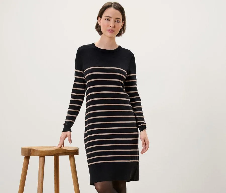 Gestreiftes Feinstrickkleid