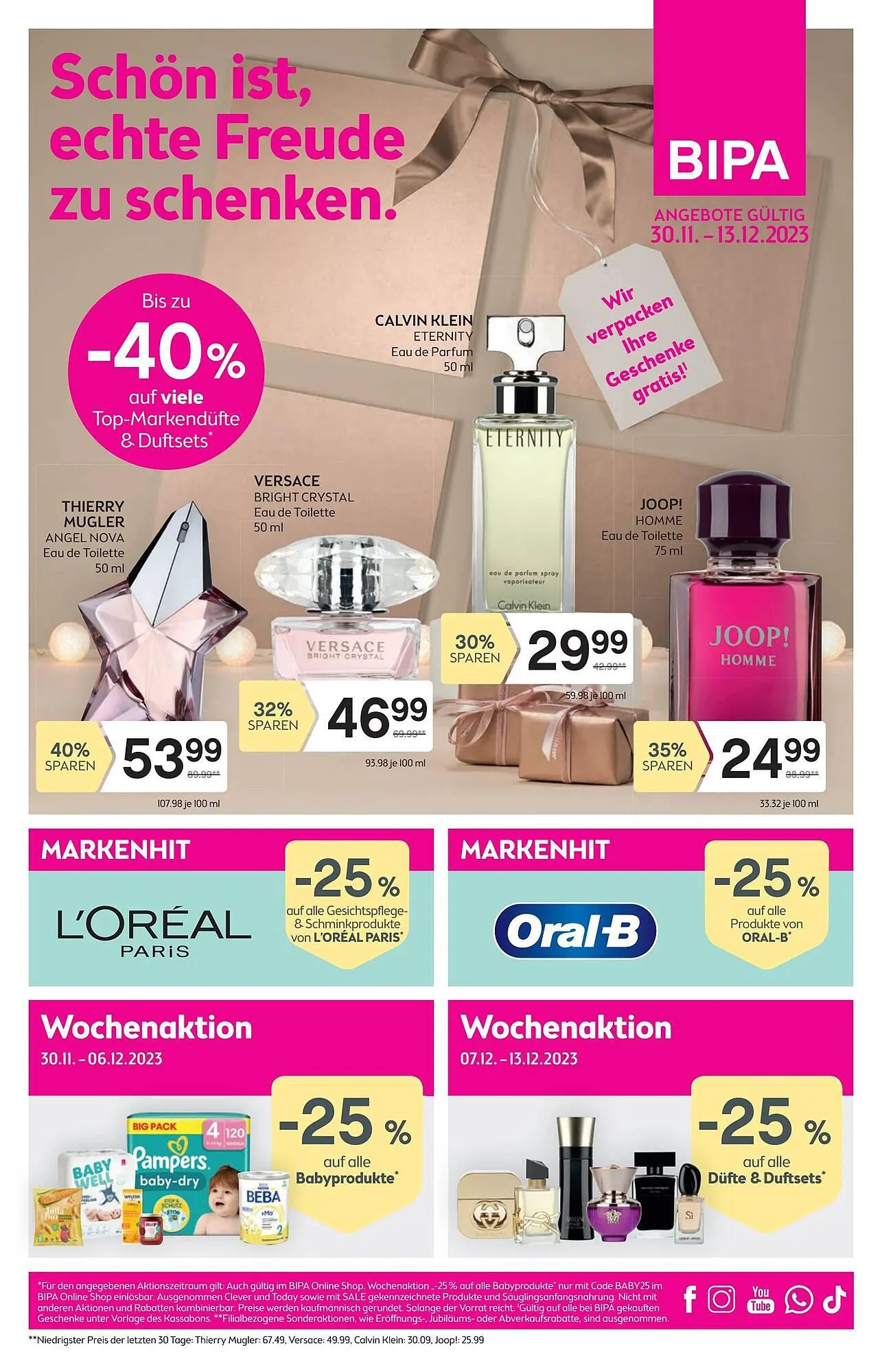 Bipa Flugblatt von 29. November bis 13. Dezember 2023 - Flugblätt seite  1