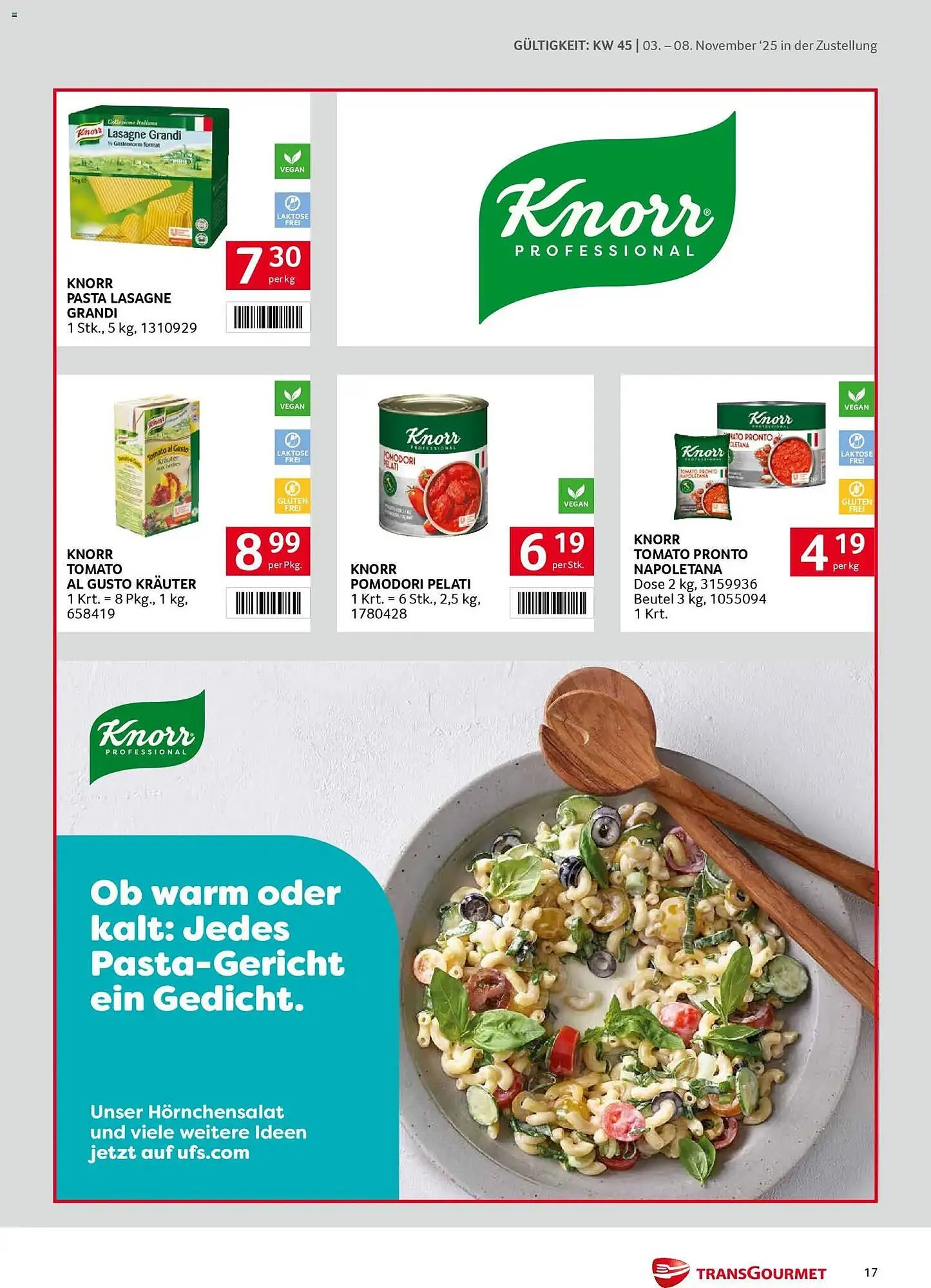 Transgourmet Flugblatt von 3. November bis 8. November 2025 - Flugblätt seite  17
