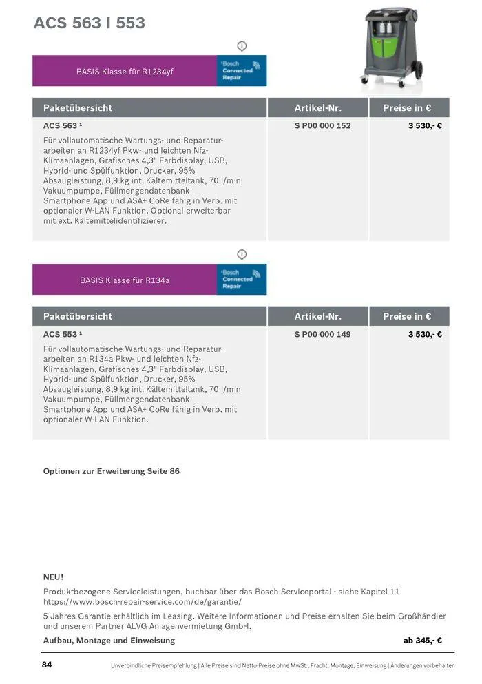Werkstattausrüstung von Bosch von 21. Mai bis 31. Dezember 2024 - Flugblätt seite  84