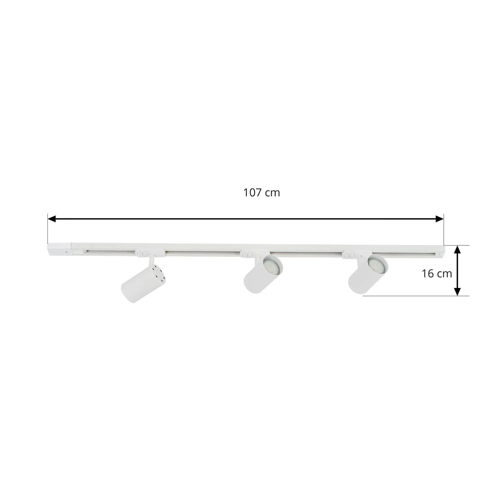 Lindby 1-Phasen-Schienensystem Linaro, GU10, weiß, 3-flammig