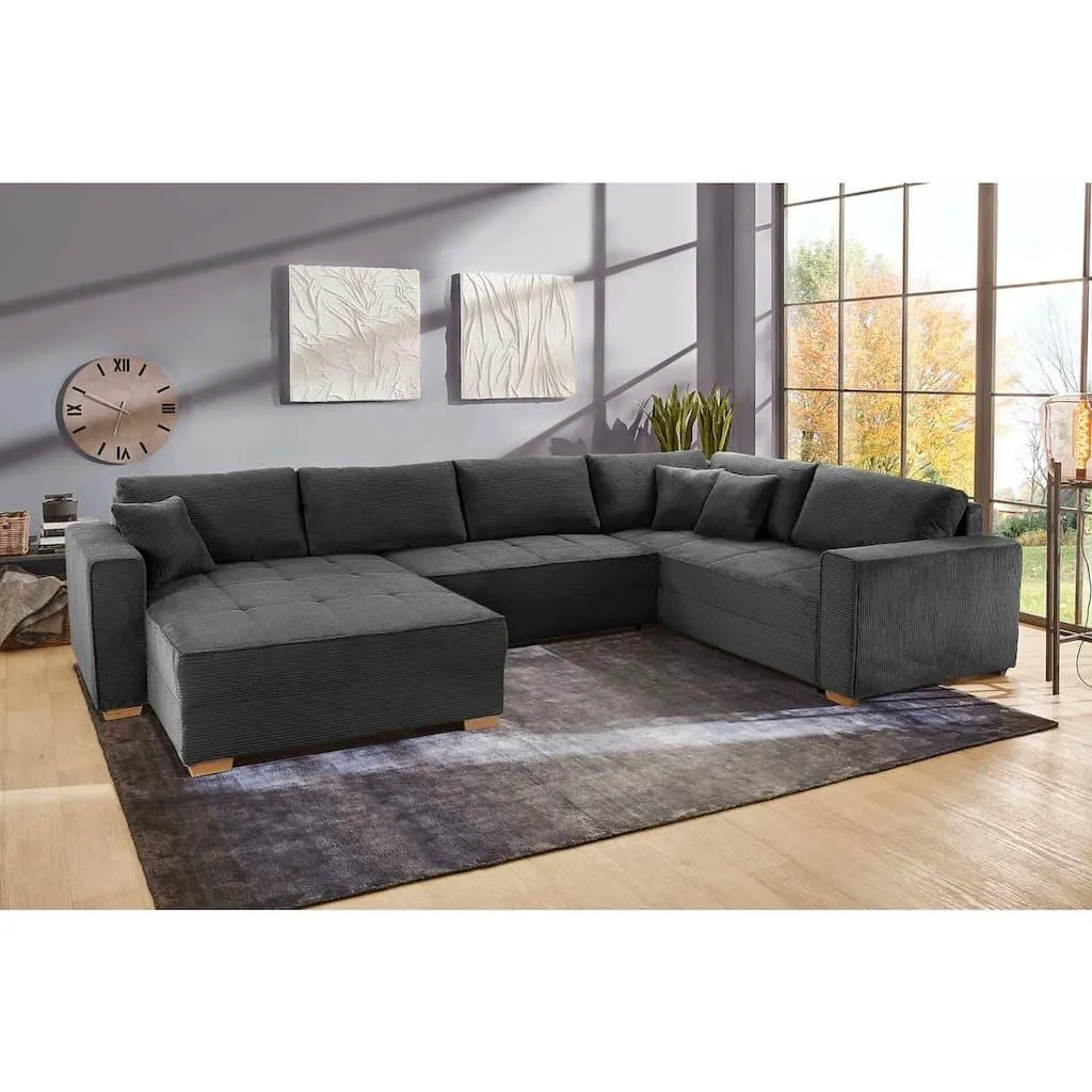 Jockenhöfer Gruppe Wohnlandschaft »Brixen U-Form« Bettfunktion, Bettkasten, Ottomane ist links oder rechts montierbar