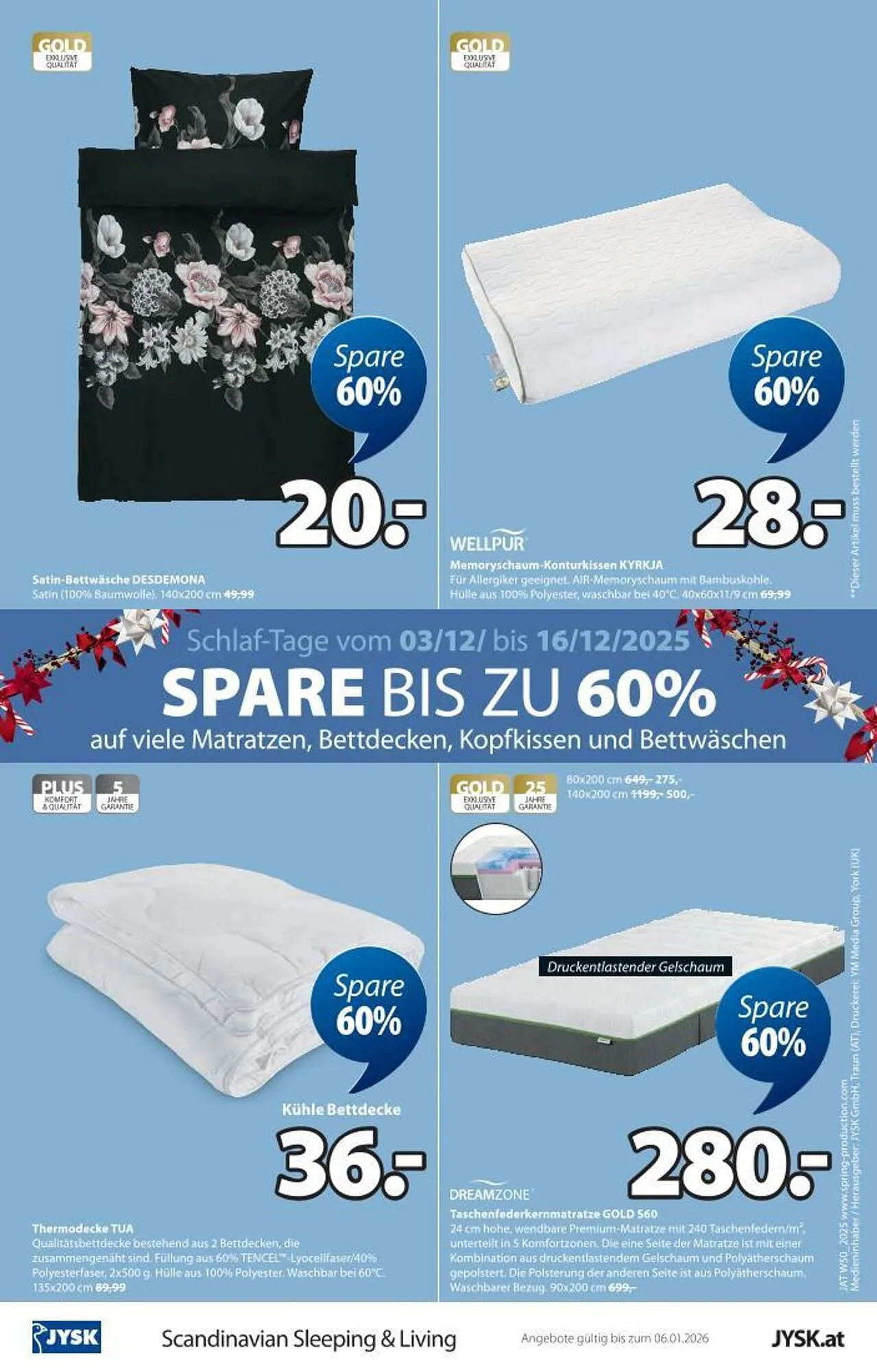 JYSK Flugblatt von 10. Dezember bis 6. Jänner 2026 - Flugblätt seite 16