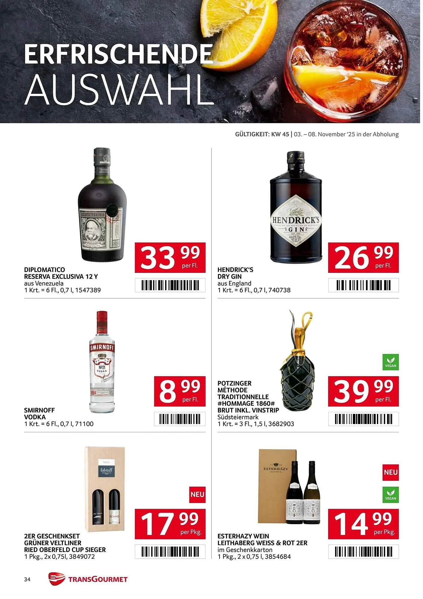 Transgourmet Flugblatt von 3. November bis 9. November 2025 - Flugblätt seite 34