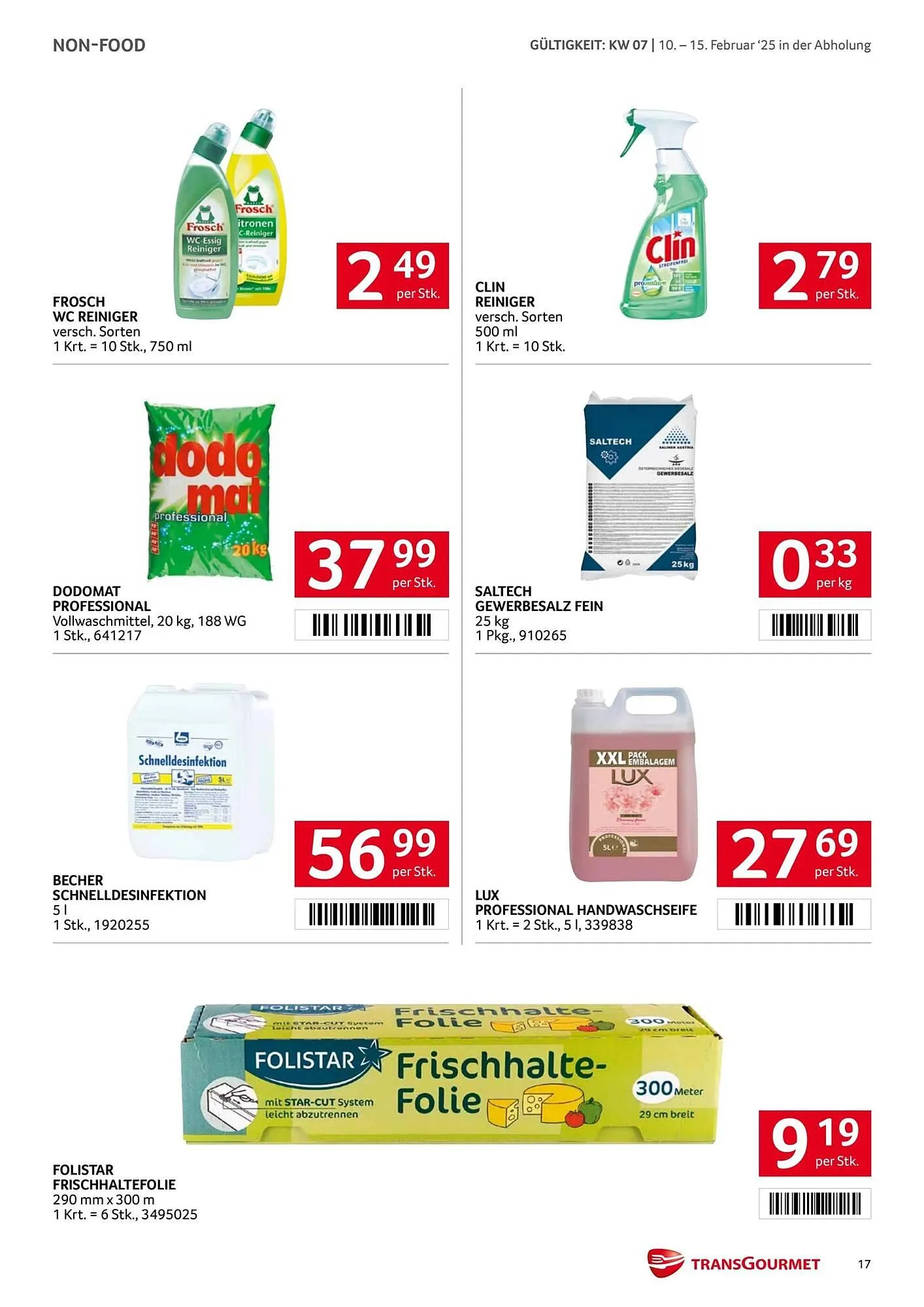 Transgourmet Flugblatt von 10. Februar bis 16. Februar 2025 - Flugblätt seite 17