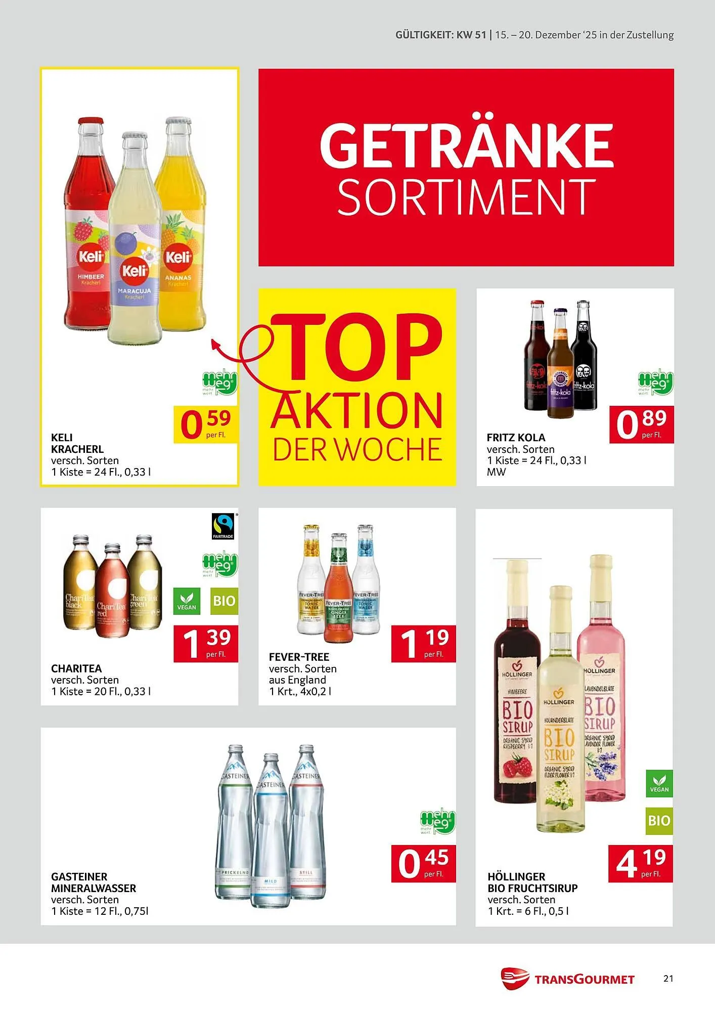Transgourmet Flugblatt von 15. Dezember bis 20. Dezember 2025 - Flugblätt seite  21