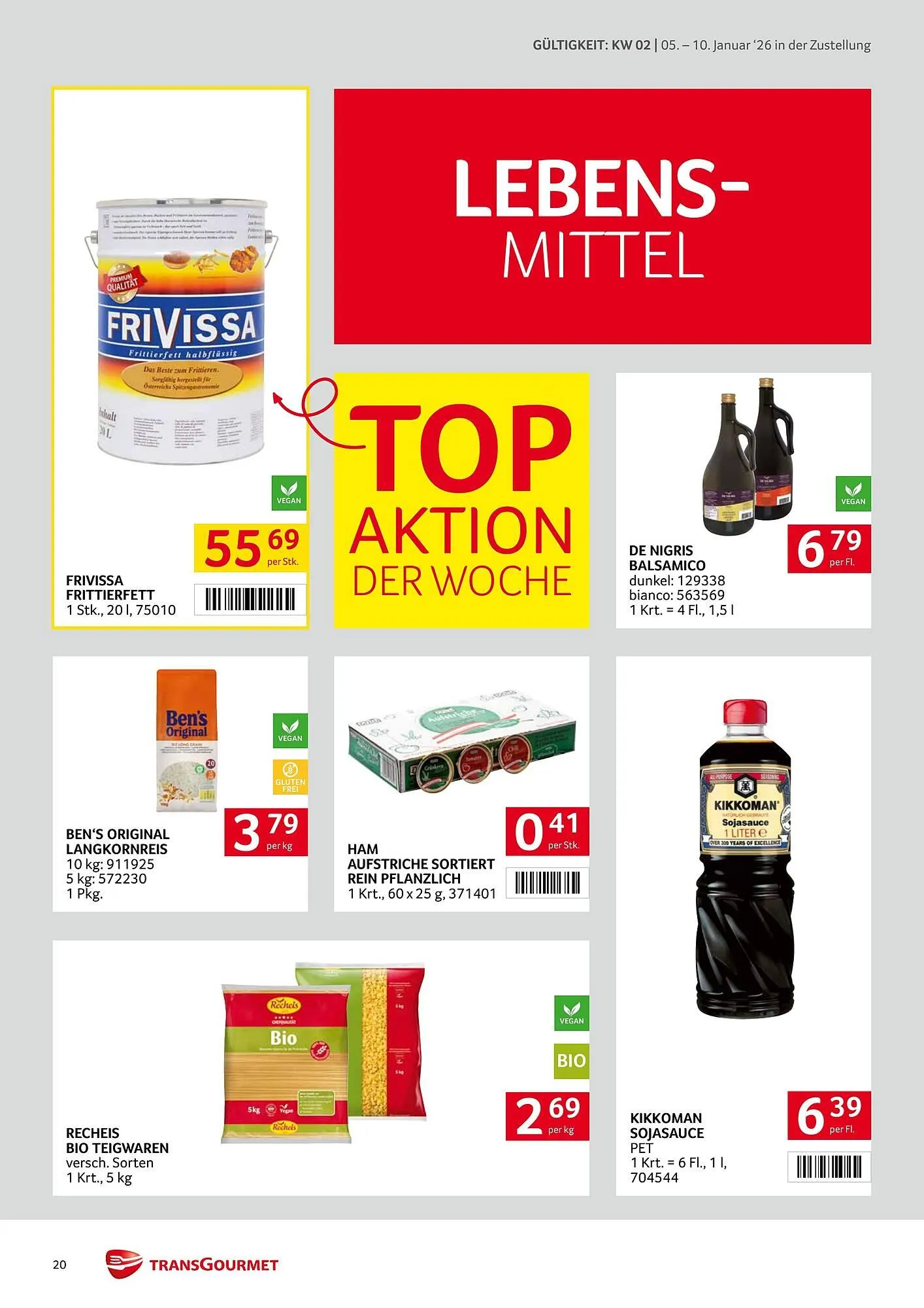 Transgourmet Flugblatt von 5. Jänner bis 10. Jänner 2026 - Flugblätt seite  20