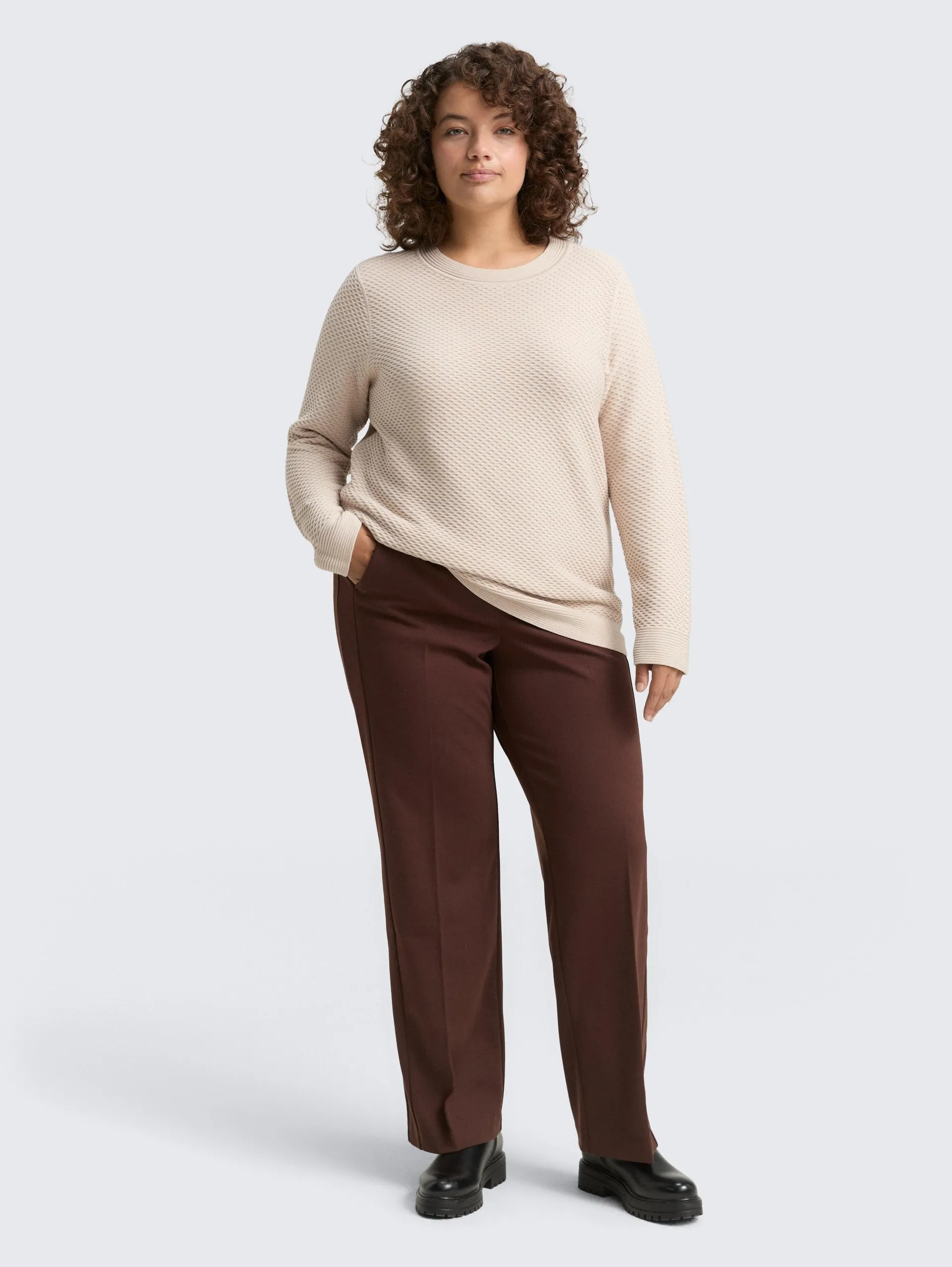 Plus Size - Loose Fit Strickpullover aus Baumwolle