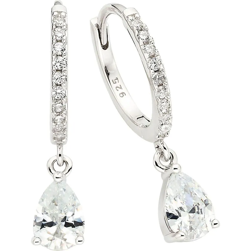 Firetti Paar Creolen »Schmuck Geschenk Silber 925 Ohrschmuck Ohrringe Tropfenanhänger« mit Zirkonia (synth.) oder Spinell (synth.)