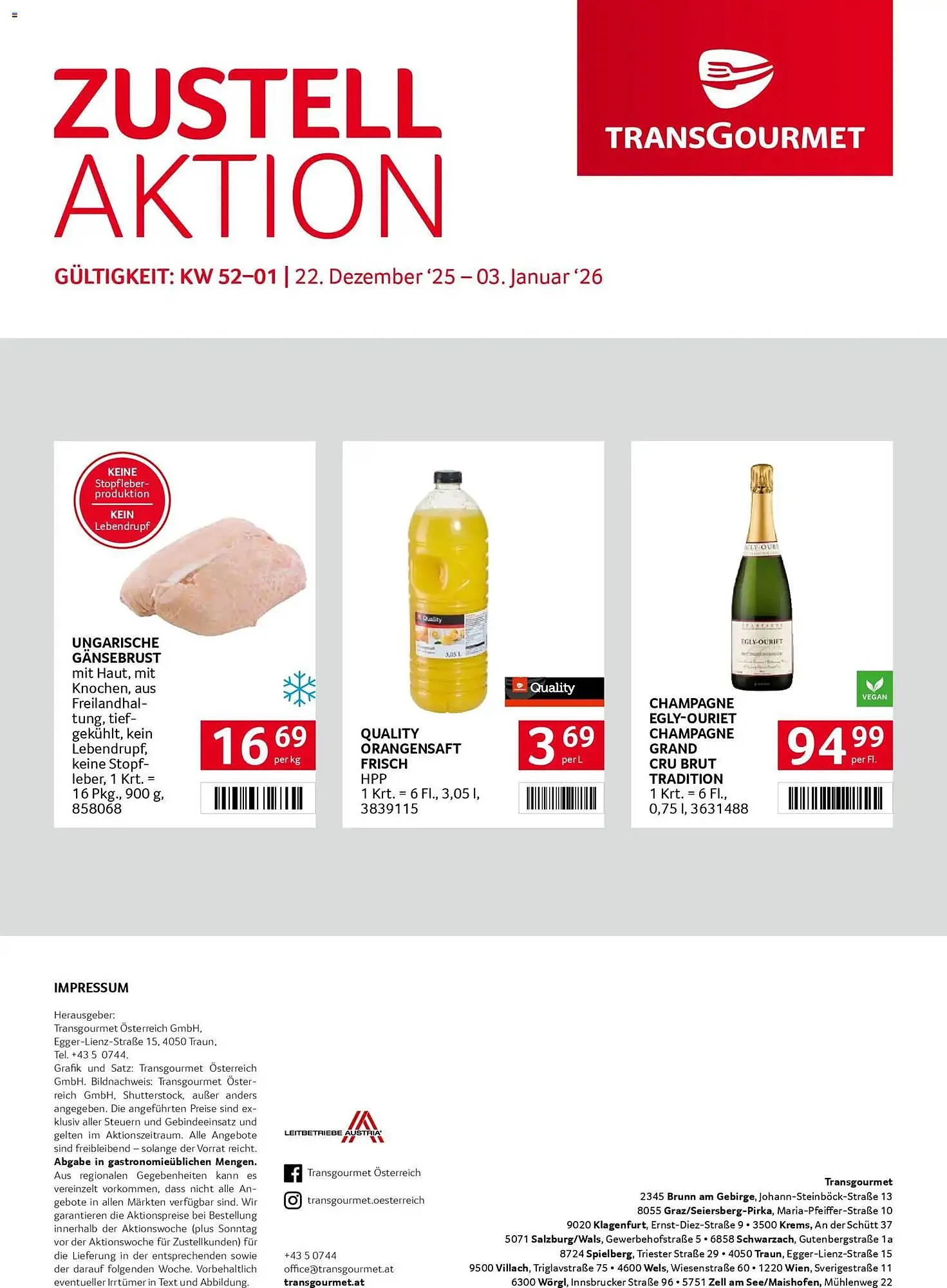 Transgourmet Flugblatt von 22. Dezember bis 3. Jänner 2026 - Flugblätt seite  28