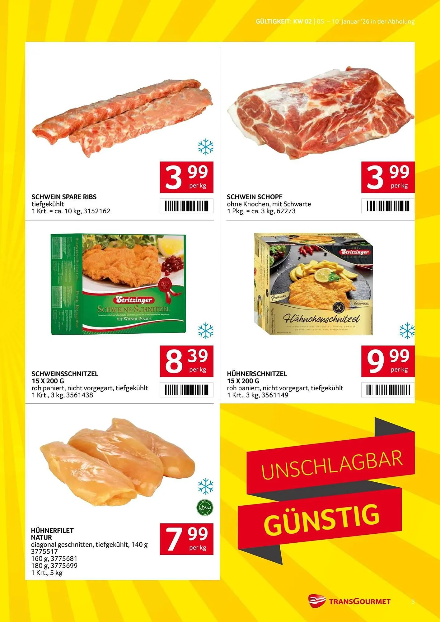 Transgourmet Flugblatt von 5. Jänner bis 10. Jänner 2026 - Flugblätt seite  3