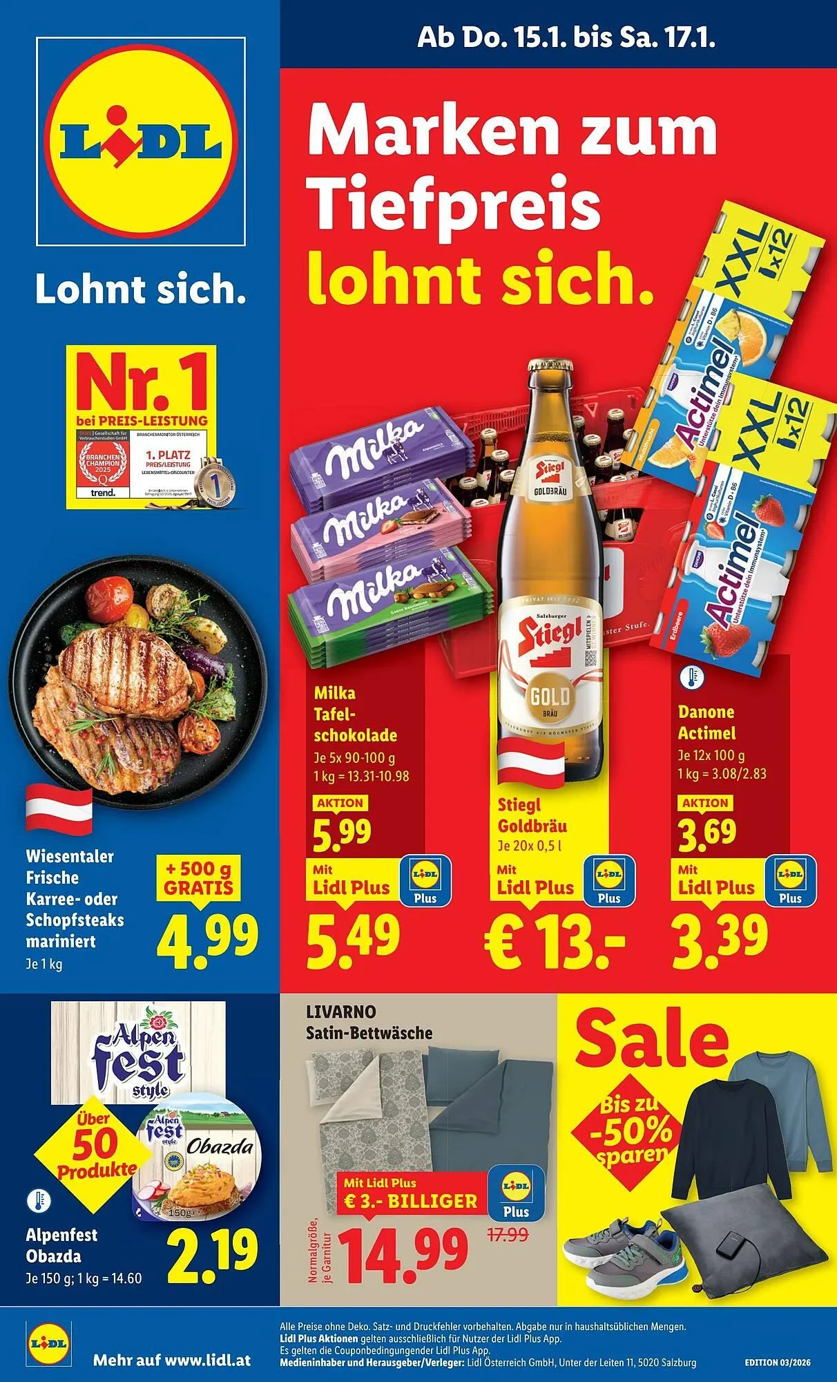 Lidl Flugblatt von 15. Jänner bis 22. Jänner 2026 - Flugblätt seite  1