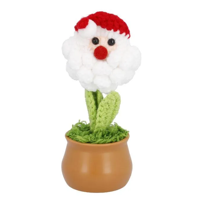 Häkel-Figur im Topf, Xmas/Weihnachtsmann, 14 cm