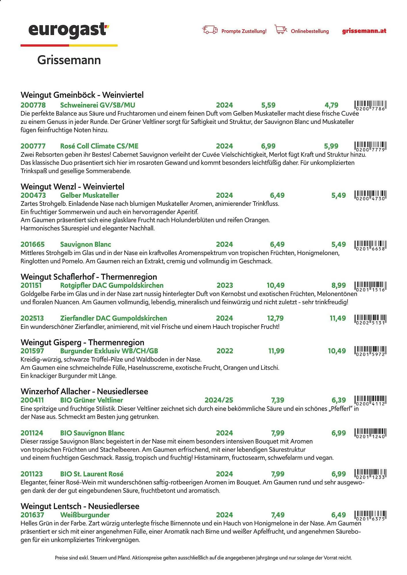 Eurogast Grissemann Flugblatt von 1. Dezember bis 31. Dezember 2025 - Flugblätt seite  2